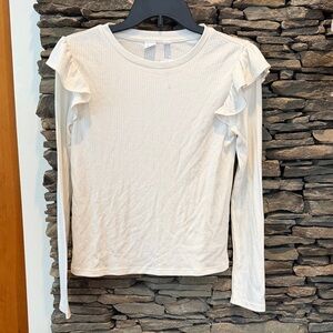 Gap Kids- New Elegant Cream Ruffle Sleeve Top